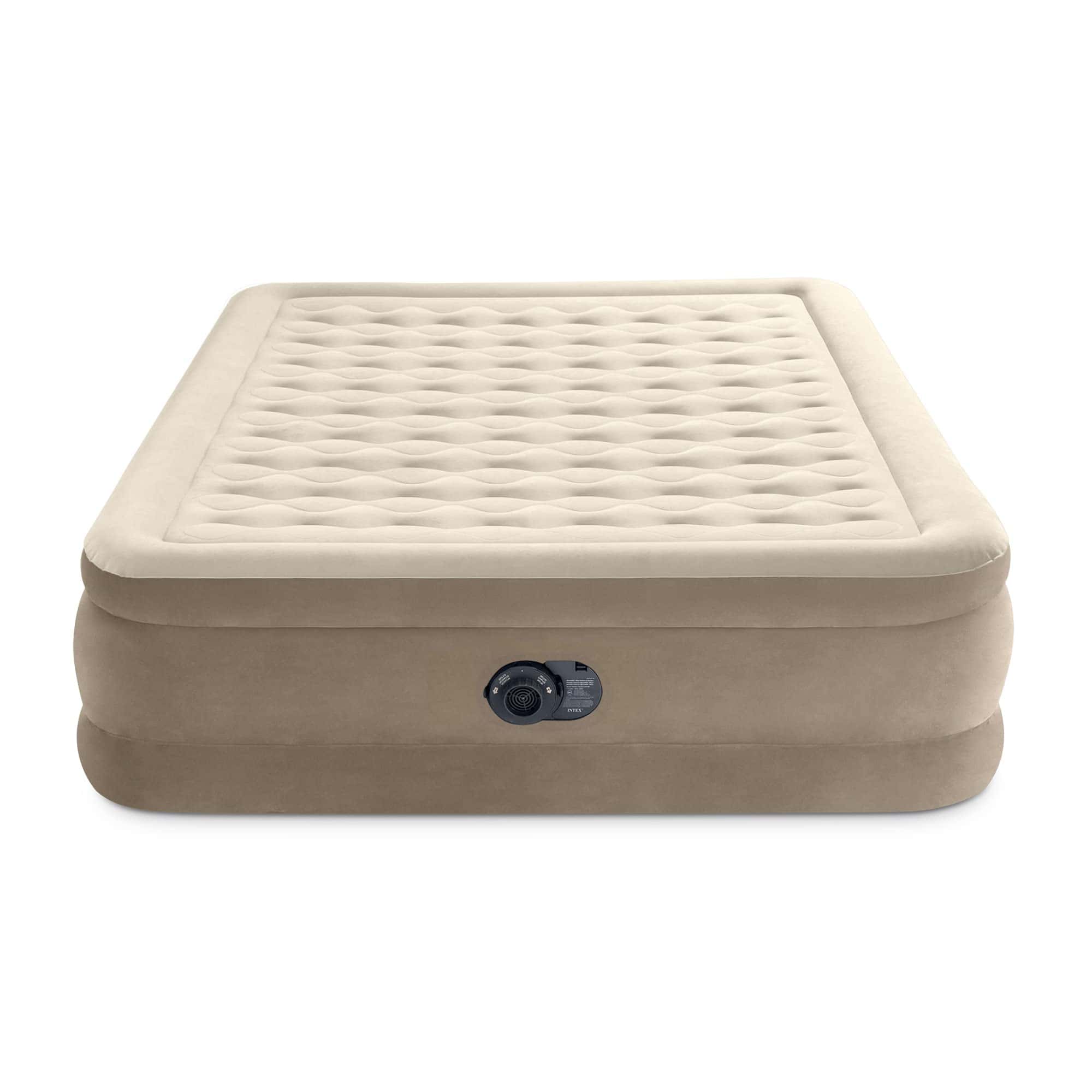 Intex Dura-Beam Deluxe Ultra Plush Air Mattress – 18in Bed Height – 600lb Weight Capacity – Queen Size