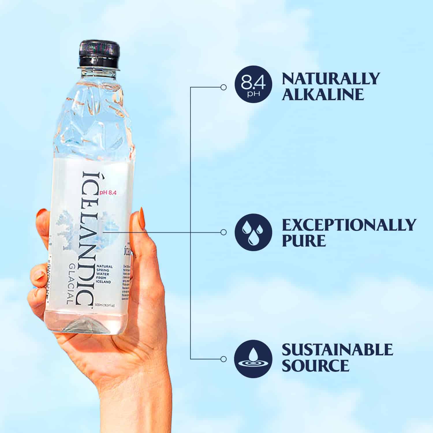 Icelandic Glacial Natural Spring Alkaline Water, 16.9 Fl Oz (Pack of 24)