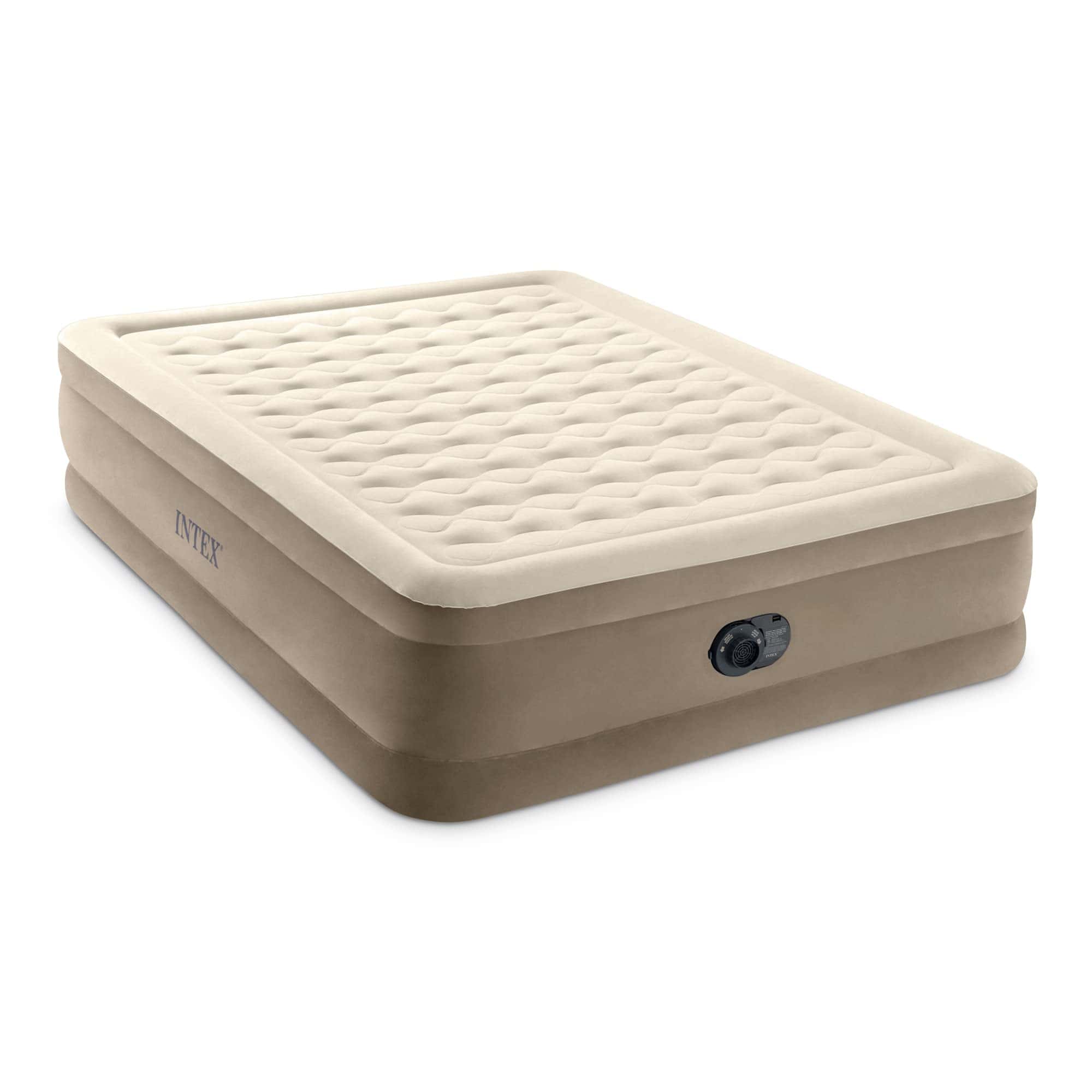Intex Dura-Beam Deluxe Ultra Plush Air Mattress – 18in Bed Height – 600lb Weight Capacity – Queen Size