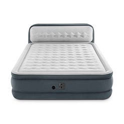 INTEX 64447ED Dura-Beam Deluxe Ultra Plush Air Mattress with Headboard – 18in Bed Height – 600lb Weight Capacity