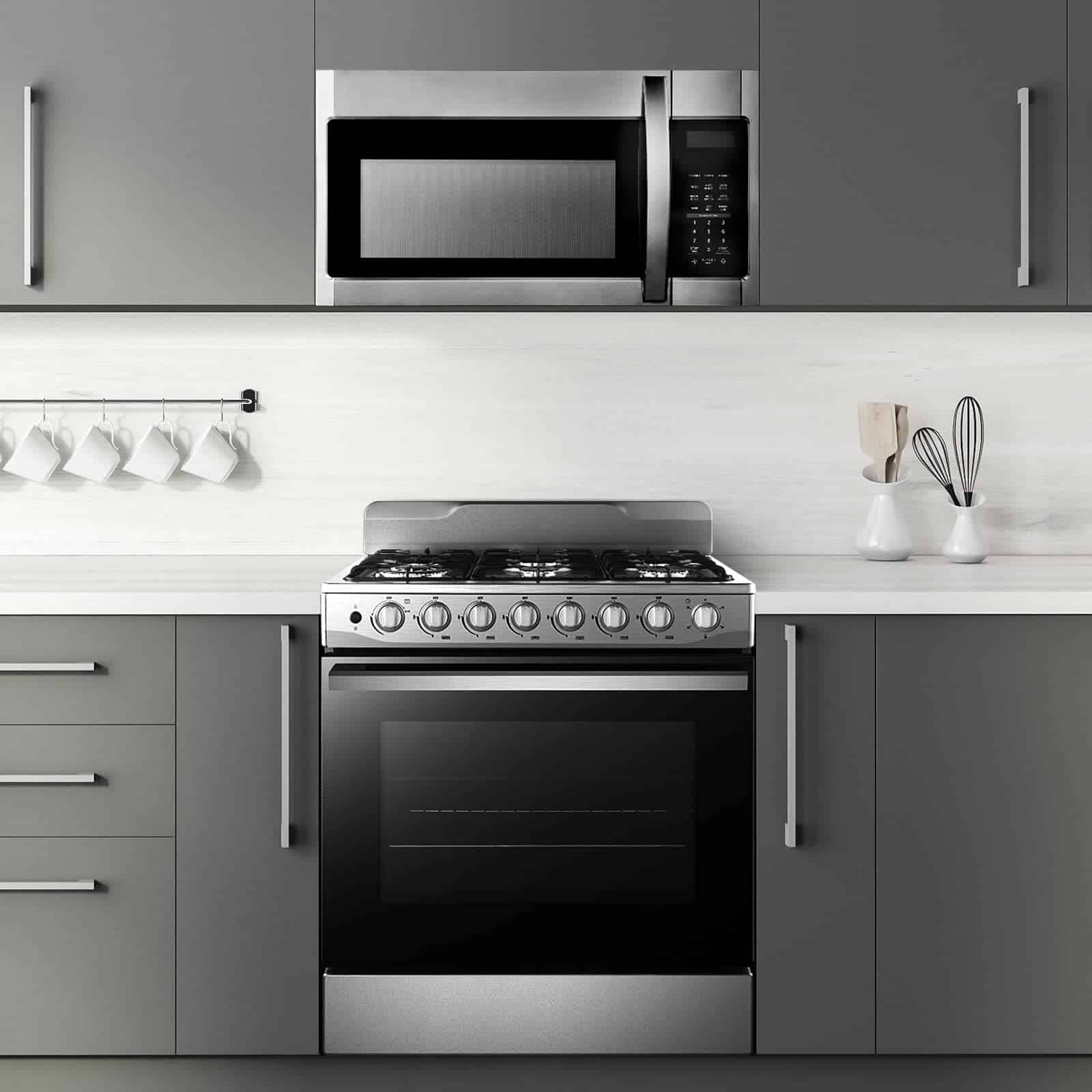 BLACK+DECKER EM044KB19 Over The Range Microwave Oven with One Touch, 1000 Watts, 400 CFM and Sensor Cooking, OTR 1.9 Cu.ft