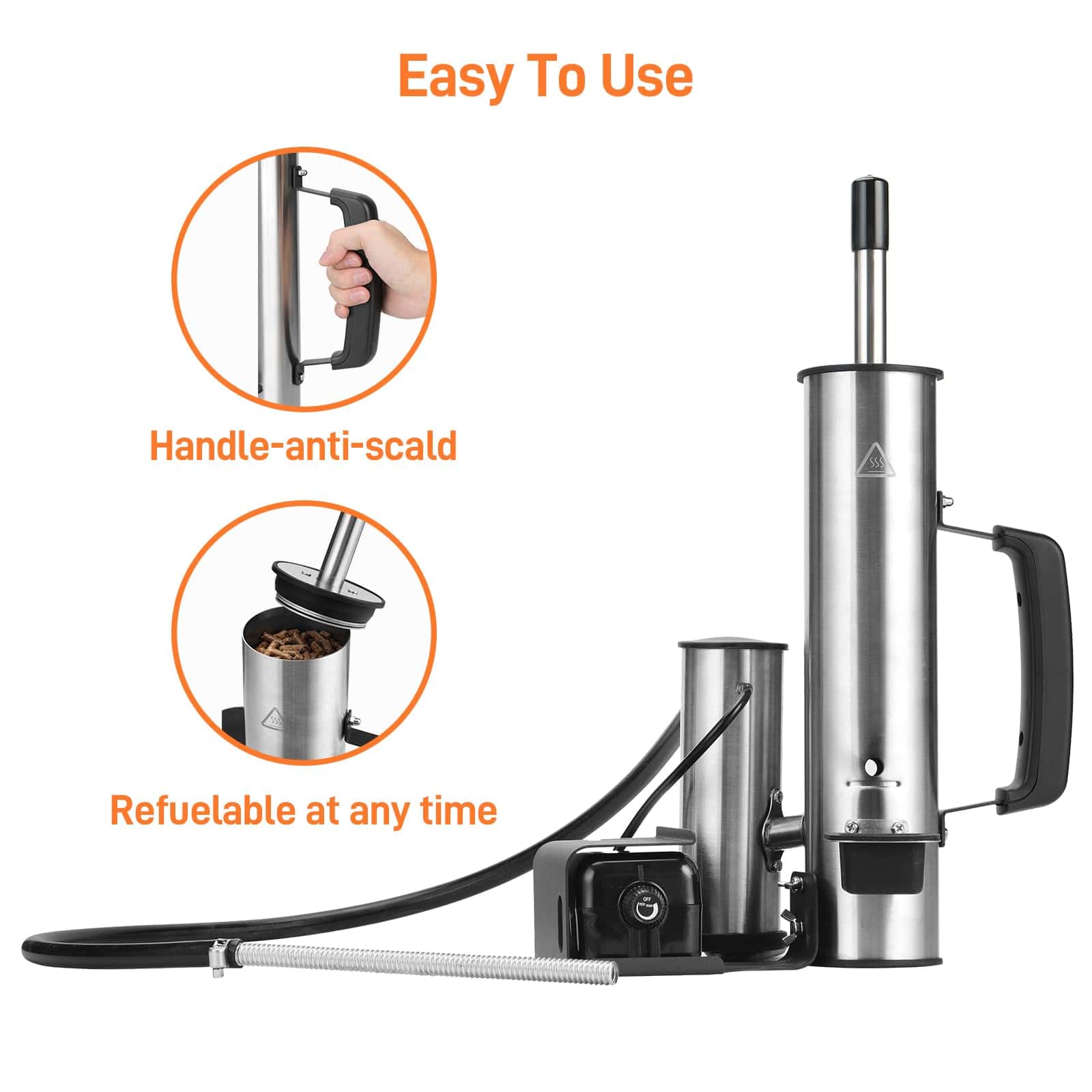 GANGSHELO Portable Electric Smoker Pellet Accessory Works with Any BBQ Grill Add Your Favorite Blend