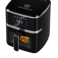 Kitchen Elite Air Fryer Oven 5.28 Qt, 7-in-1 Digital Display Compact Cooker with Easy View Windows, Black