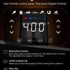 Kitchen Elite Air Fryer Oven 5.28 Qt, 7-in-1 Digital Display Compact Cooker with Easy View Windows, Black
