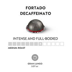 Nespresso Vertuo Fortado Decaffeinato, Gran Lungo, Unflavored, 30 Count
