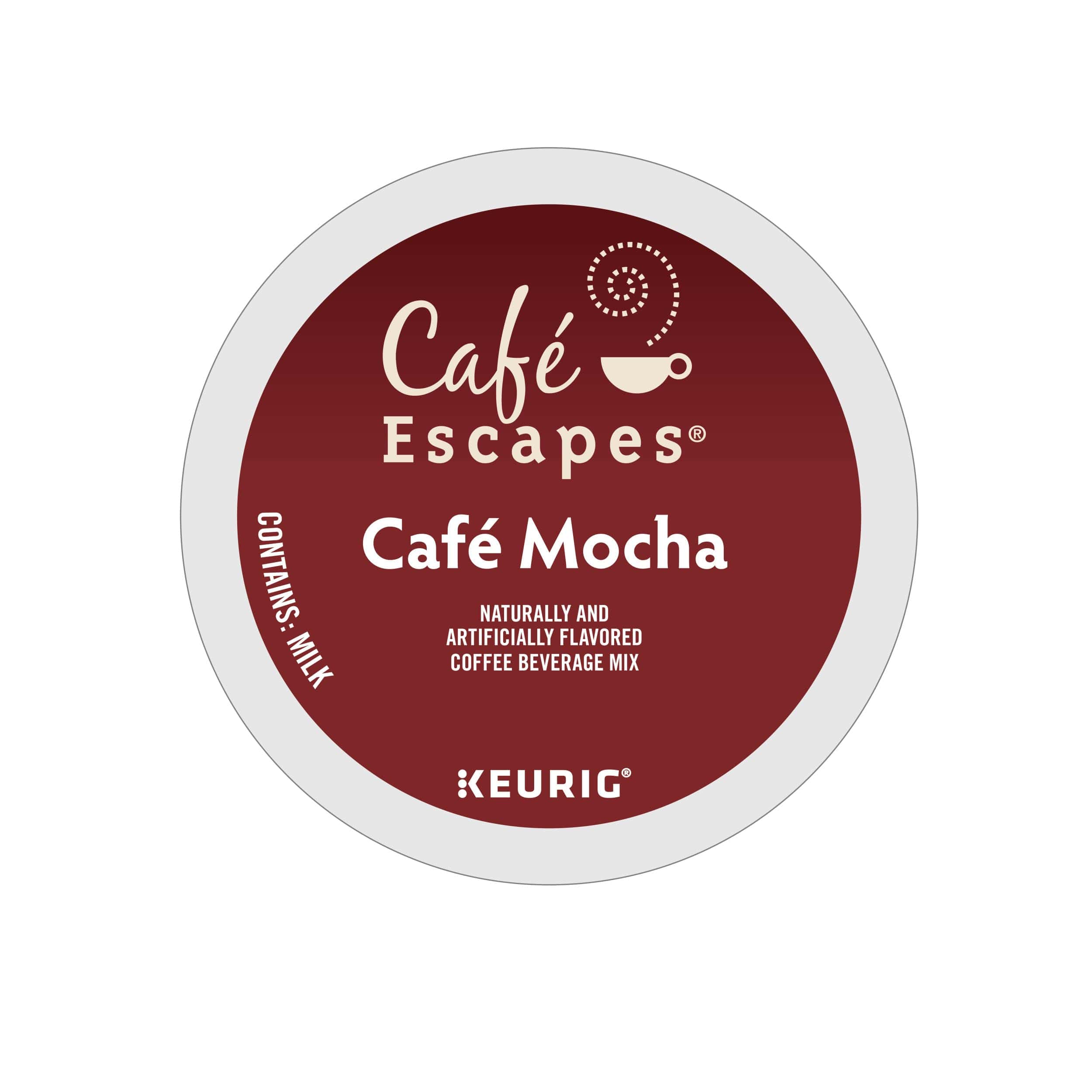 Cafe Escapes Cafe Mocha Keurig Single-Serve K-Cup Pods, 72 Count (6 Packs of 12)