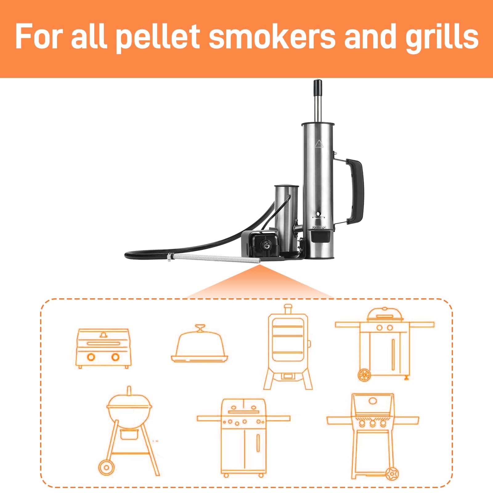 GANGSHELO Portable Electric Smoker Pellet Accessory Works with Any BBQ Grill Add Your Favorite Blend