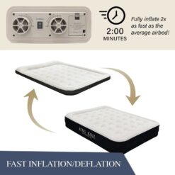 King Koil Luxury Plush Pillow Top Queen Size Air Mattress with Built-in High-Speed Pump