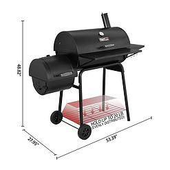 Royal Gourmet CC1830SC Charcoal Grill Offset Smoker with Cover, 811 Square Inches, Black