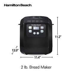 Hamilton Beach Bread Maker Machine, Digital, Programmable, 2 lb Capacity, Black