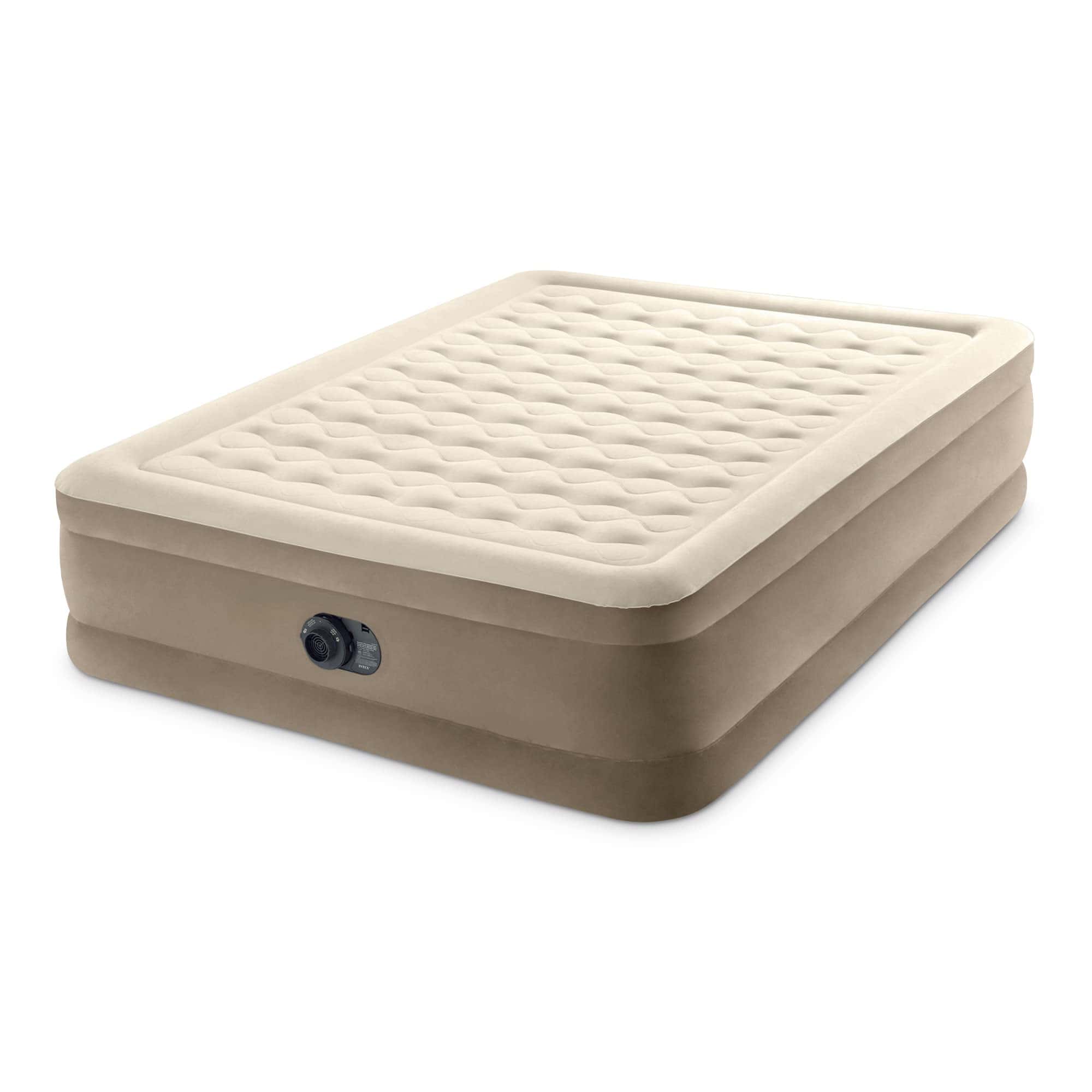 Intex Dura-Beam Deluxe Ultra Plush Air Mattress – 18in Bed Height – 600lb Weight Capacity – Queen Size