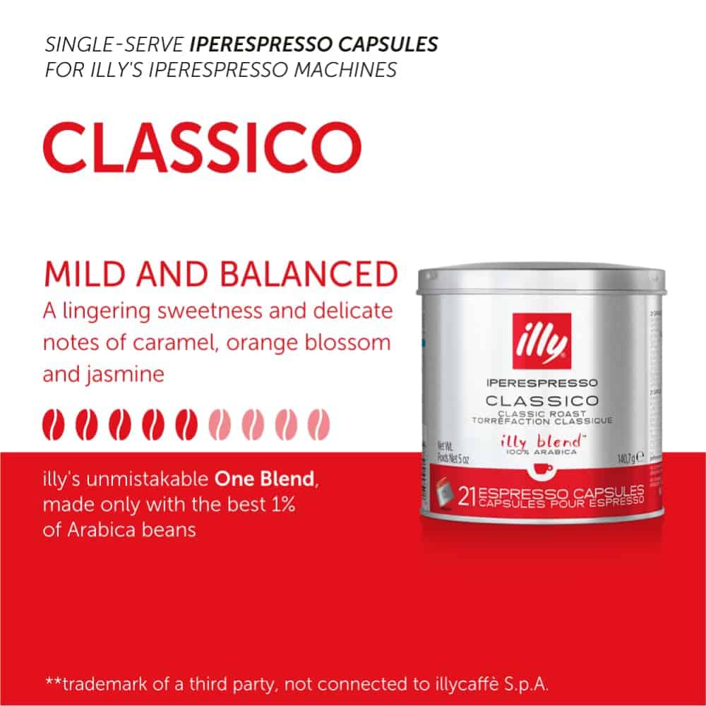 illy Coffee iperEspresso Capsules - Single-Serve Coffee Capsules & Pods, 21 Count, 6 Pack