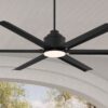 Ultra Breeze Matte Black LED Wet Rated Ceiling Fan 65" with Remote