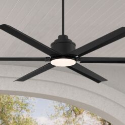 Ultra Breeze Matte Black LED Wet Rated Ceiling Fan 65