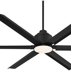 Ultra Breeze Matte Black LED Wet Rated Ceiling Fan 65