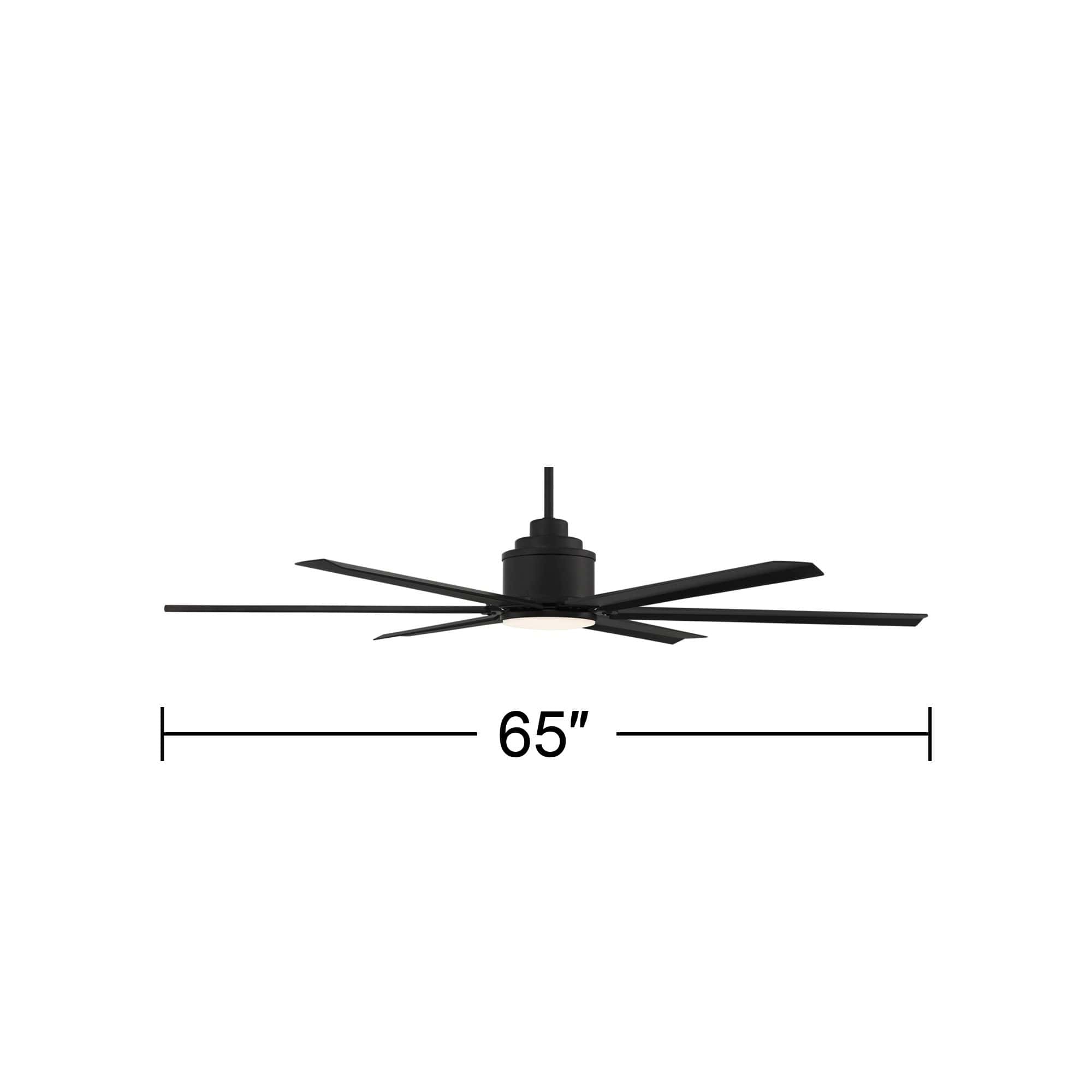 Ultra Breeze Matte Black LED Wet Rated Ceiling Fan 65" with Remote