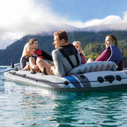 INTEX Excursion Inflatable Boat Series Includes Deluxe 54in Boat Oars and High-Output Pump – SuperTough PVC