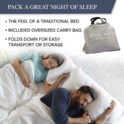 King Koil Luxury Plush Pillow Top Queen Size Air Mattress with Built-in High-Speed Pump