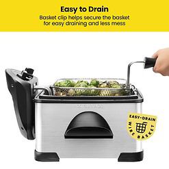 Chefman 4.5 Liter Deep Fryer w/Basket Strainer, XL Jumbo Size, Adjustable Temperature & Timer, Stainless Steel