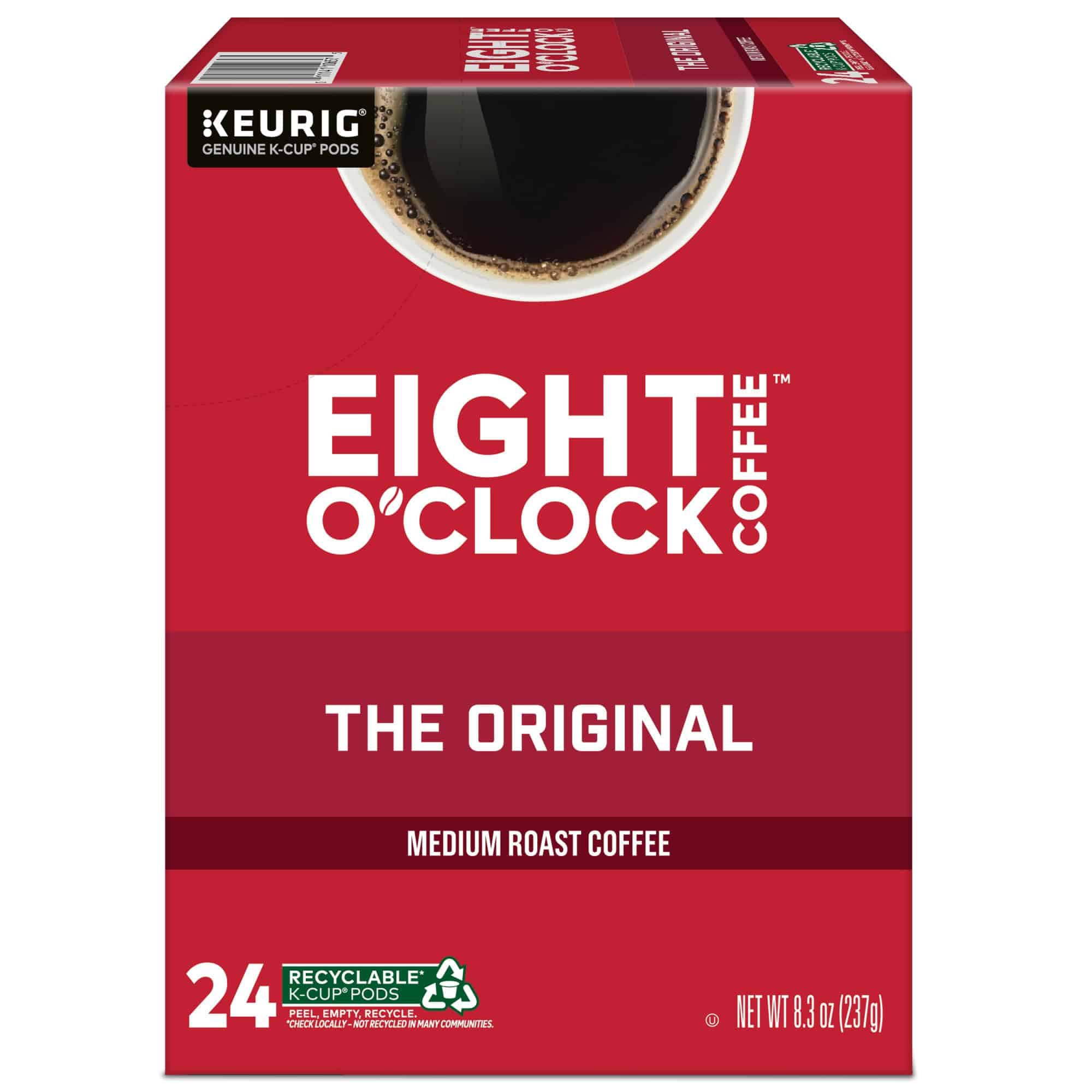 Eight O'Clock Coffee The Original Keurig Single-Serve K-Cup Pods, Medium Roast Coffee, 96 Count (4 Packs of 24)