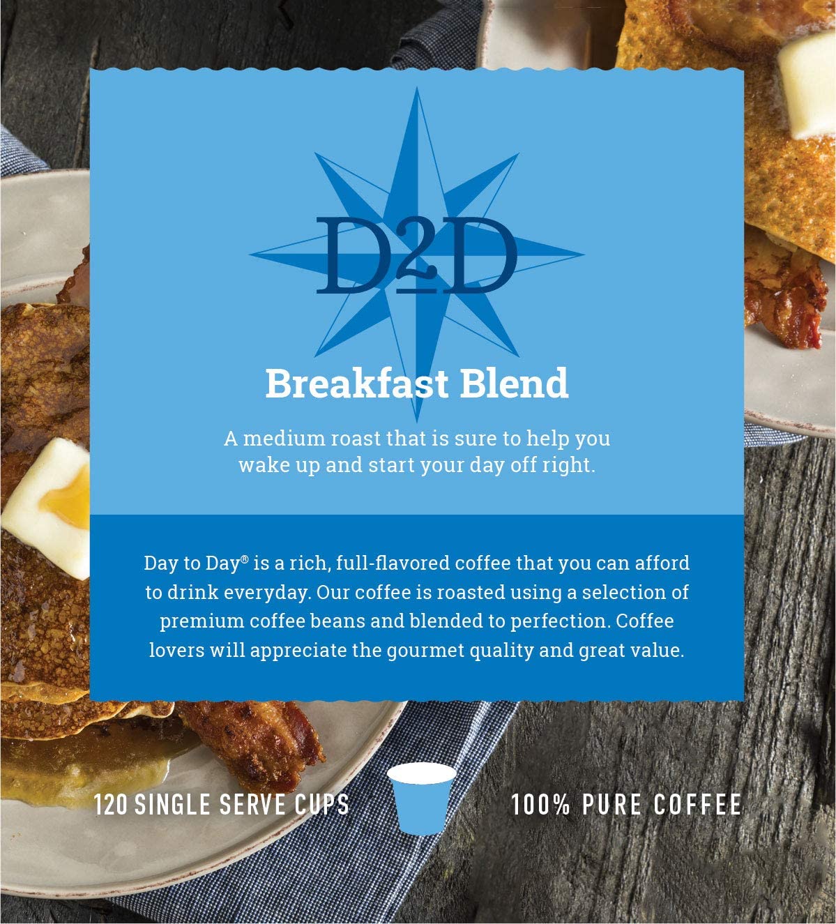 Day To Day 120-Count Breakfast Blend, Medium Roast Single Serve Coffee Pods for K Cups Keurig Brewers - Image 8
