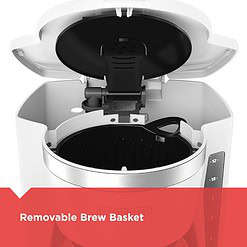 BLACK+DECKER CM1160W 12-Cup Digital Coffee Maker, Programmable, Washable Basket Filter, White