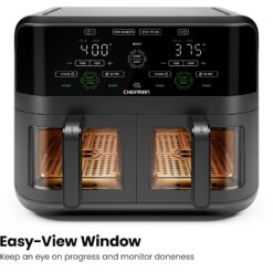 CHEFMAN 6 Quart Dual Basket Air Fryer Oven, Black