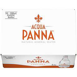Acqua Panna Natural Spring Water, 16.9 Fl. Oz. Plastic Bottles, Pack of 24