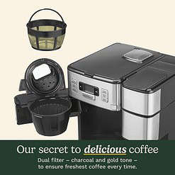 Cuisinart SS-GB1 Coffee Center Grind and Brew Plus, Coffeemaker and Single-Serve Brewer, Black/Silver, 12-Cup Glass