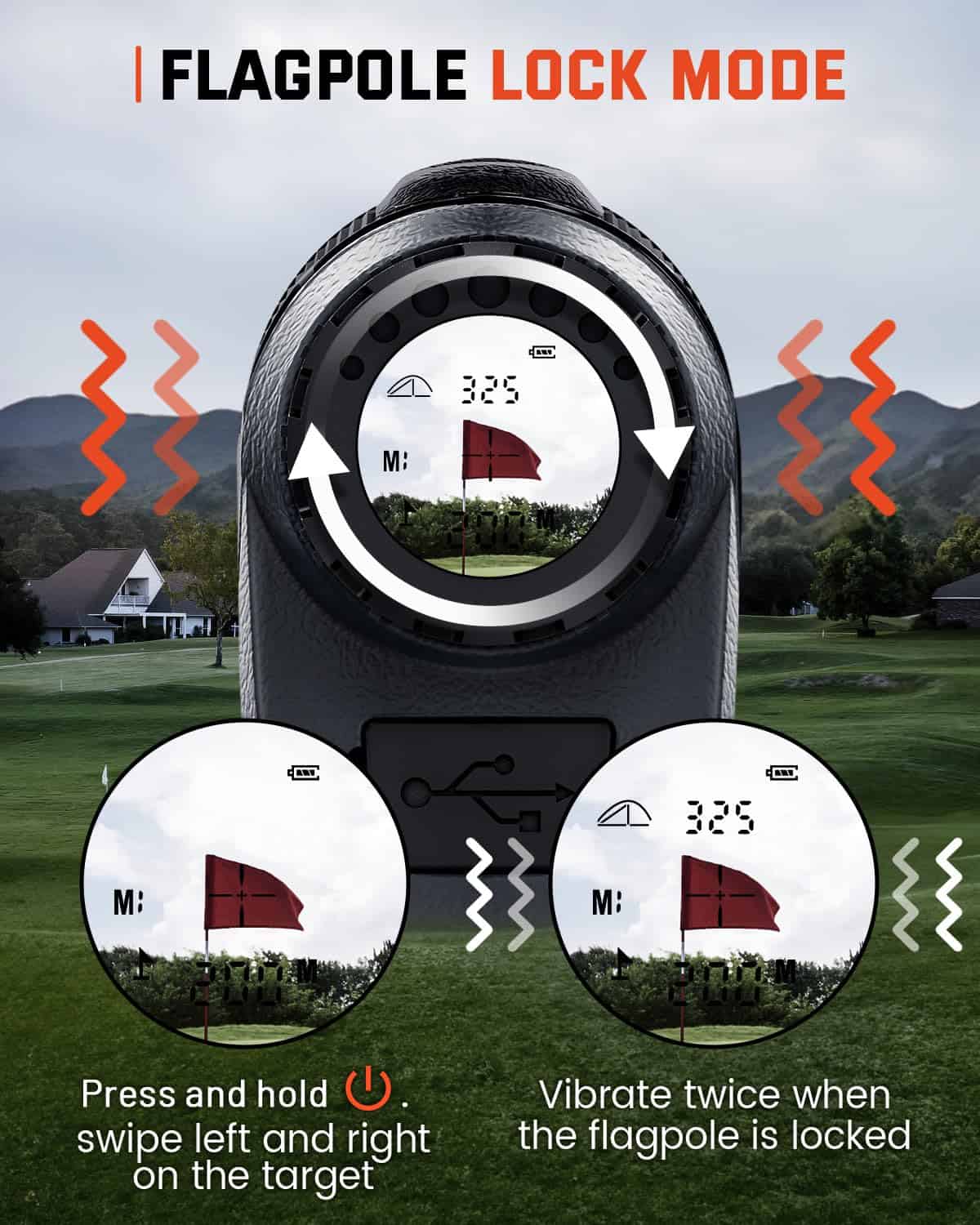 Bestsee Golf Rangefinder with Slope, 7X Magnification, USB-C Rechargeable Rangefinders Magnet Strip