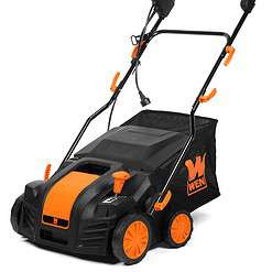 WEN DT1516 16-Inch 15-Amp 2-in-1 Electric Dethatcher and Scarifier with Collection Bag, Black