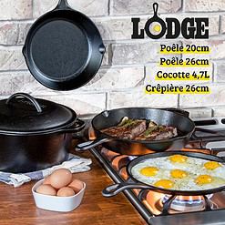 Lodge Seasoned Cast Iron 5 Piece Bundle. 10.5