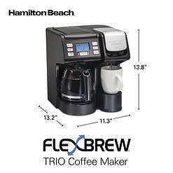 Hamilton Beach 49902 FlexBrew Trio 2-Way Coffee Maker, Black - Fast Brewing