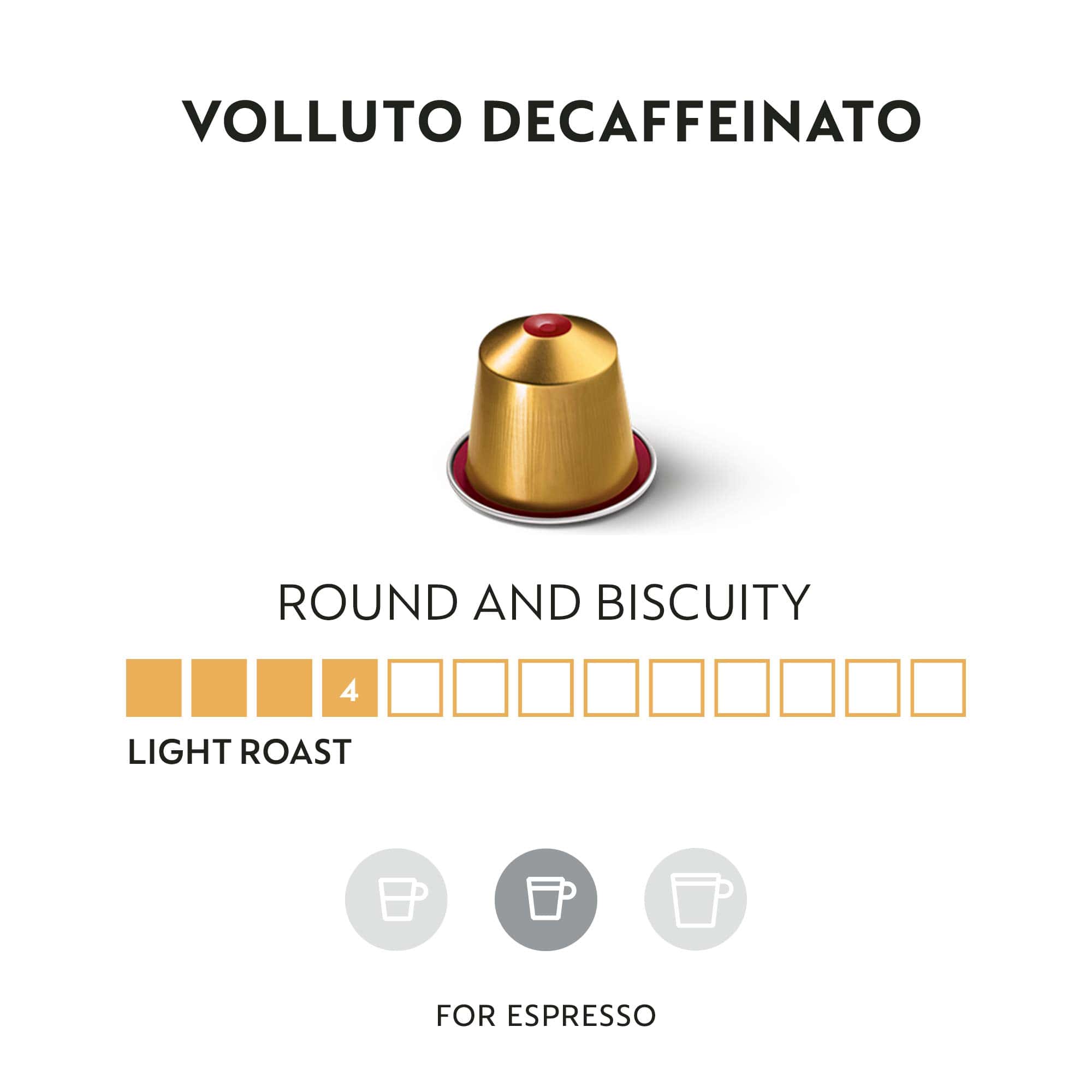 Nespresso Capsules OriginalLine, Volluto Decaffeinato Mild Roast Coffee, 50 Count Coffee Pods, Brews 1.35 Ounce