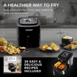 Nuwave Brio 8-Qt Air Fryer, Powerful 1800W, Easy-to-Read Cool White Display, Classic Black