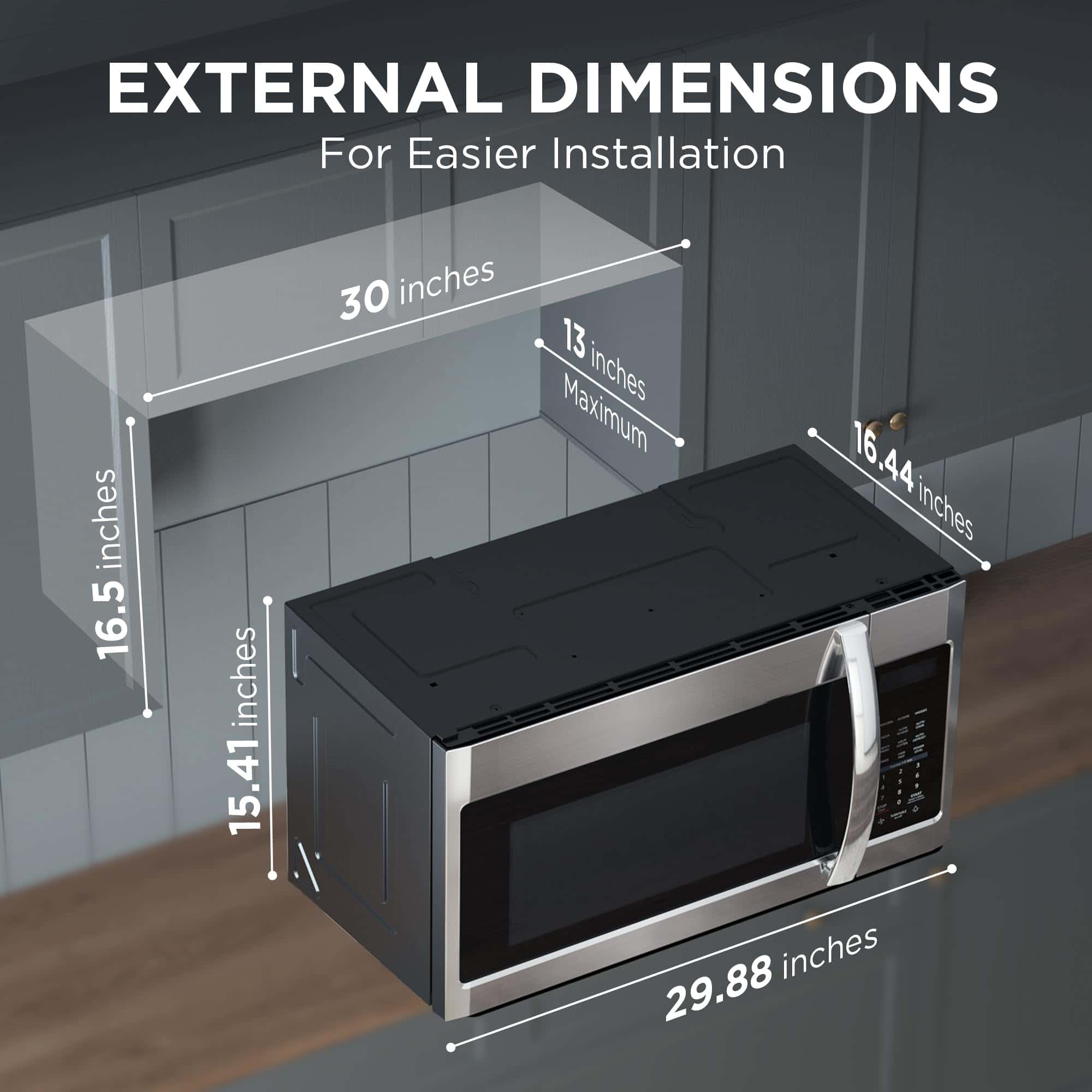BLACK+DECKER EM044KB19 Over The Range Microwave Oven with One Touch, 1000 Watts, 400 CFM and Sensor Cooking, OTR 1.9 Cu.ft