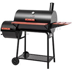 Royal Gourmet CC1830W 30-Inch Charcoal Grill with Wood-Painted Side Table and Front Table, BBQ Smoker Grill