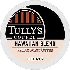 Tully's Coffee Hawaiian Blend Keurig Single-Serve K-Cup Pods, Medium Roast, 72 Count (6 Packs of 12)