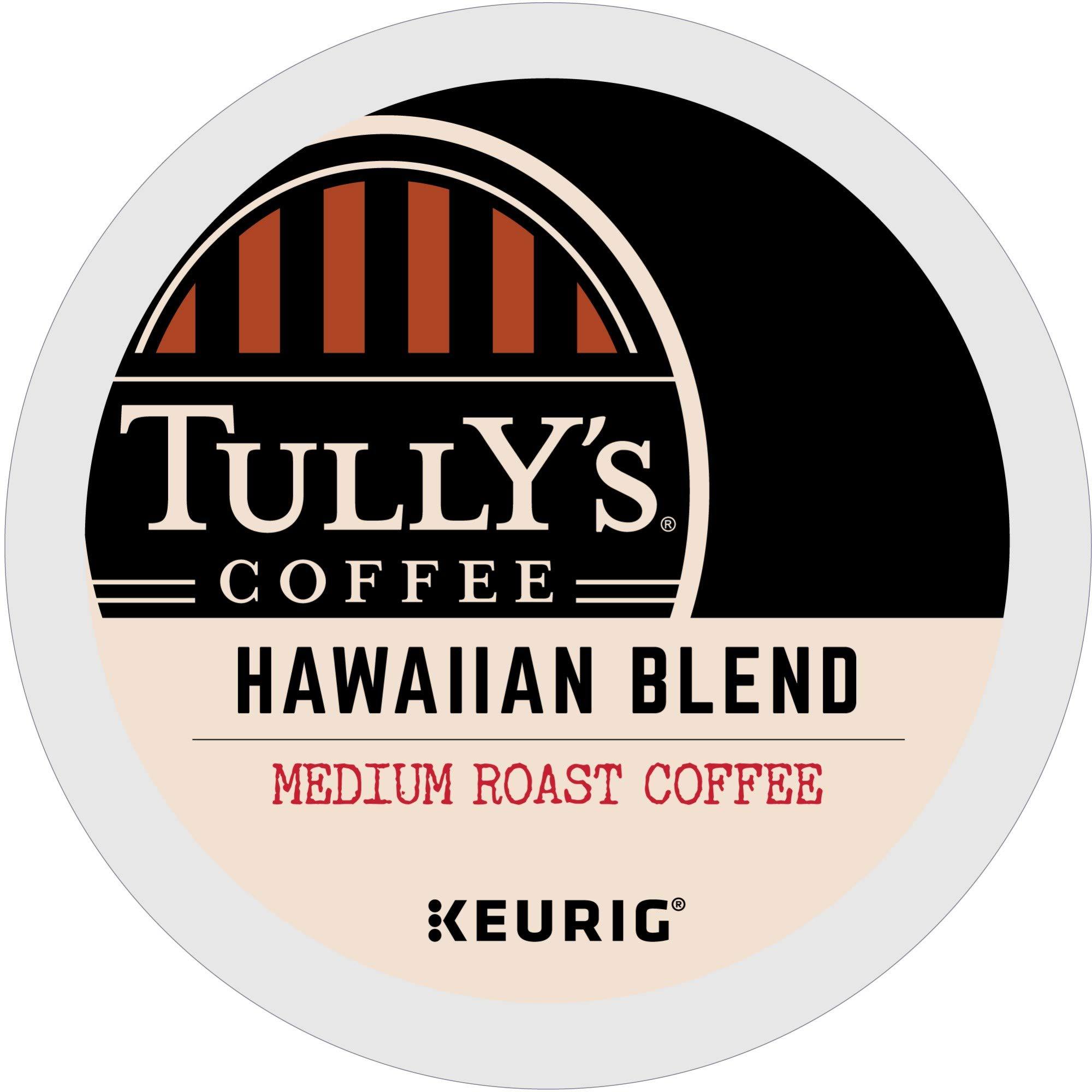 Tully's Coffee Hawaiian Blend Keurig Single-Serve K-Cup Pods, Medium Roast, 72 Count (6 Packs of 12)