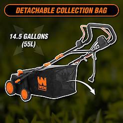 WEN DT1516 16-Inch 15-Amp 2-in-1 Electric Dethatcher and Scarifier with Collection Bag, Black
