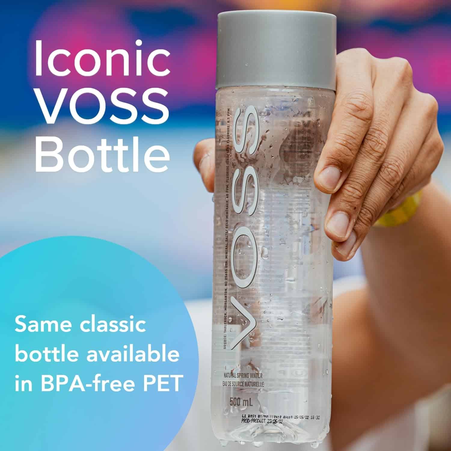VOSS Premium Still Bottled Natural Water - Pure Drinking Water with Unique & Iconic Bottle Design - 24 Pack