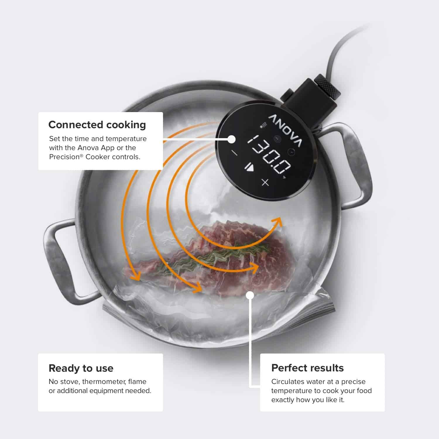 Anova Culinary Sous Vide Precision Cooker 2.0 (WiFi), 1000 Watts