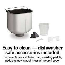 Hamilton Beach Bread Maker Machine, Digital, Programmable, 2 lb Capacity, Black