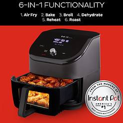 Instant Vortex Plus 6QT ClearCook Air Fryer, 6-in-1 Functions, Black