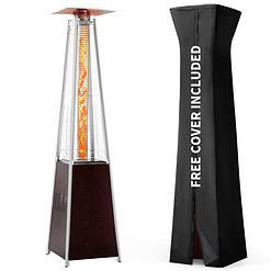 Pamapic Patio Heater, 48,000 BTU Pyramid Flame Outdoor Heater with Cover