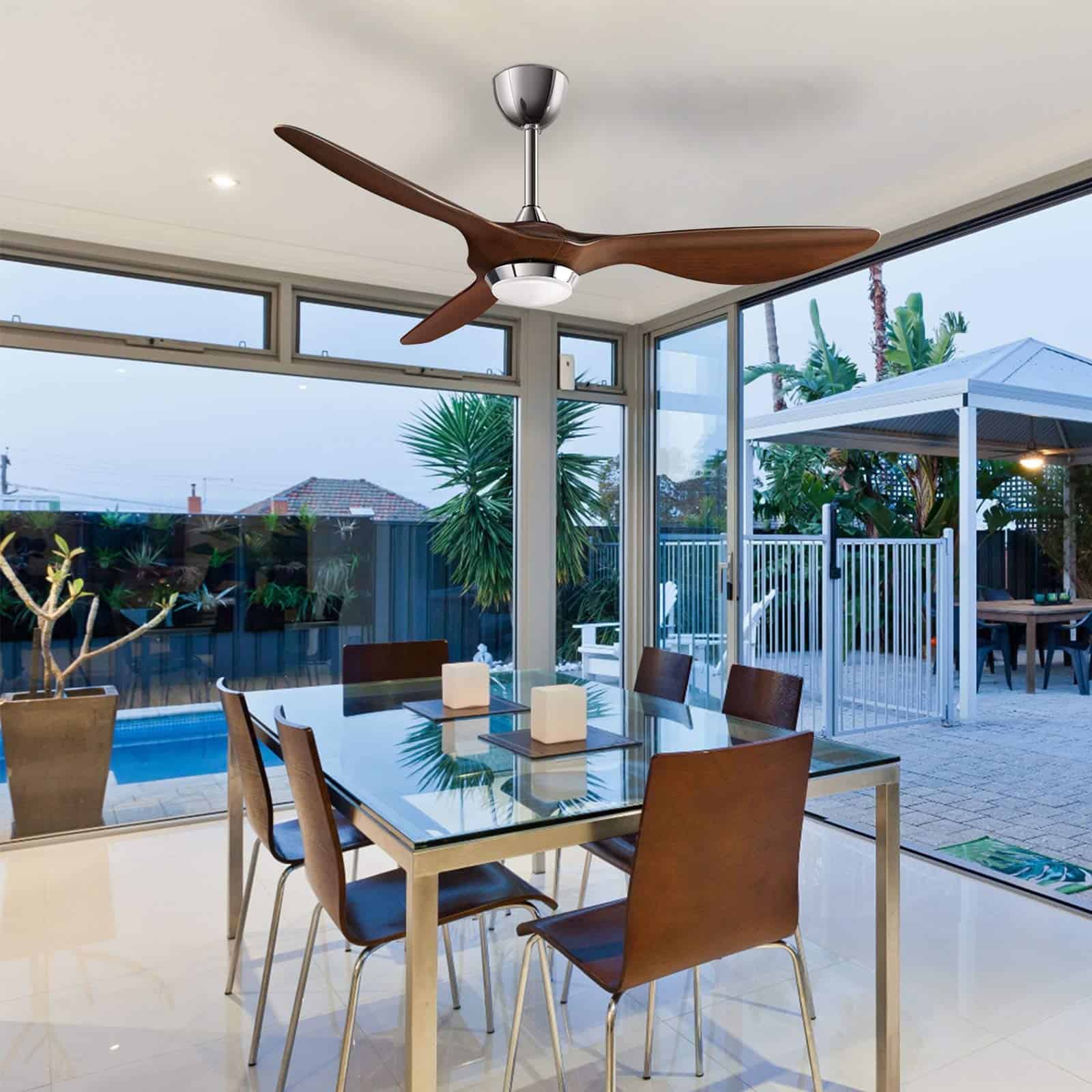 reiga 52 Inch ETL Listed High CFM Quiet DC Motor Smart Ceiling Fans with Lights Remote Control