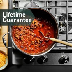 HexClad Hybrid Nonstick 8-Quart Stockpot with Tempered Glass Lid, Dishwasher Safe, Induction Ready, Compatible with All Cooktops