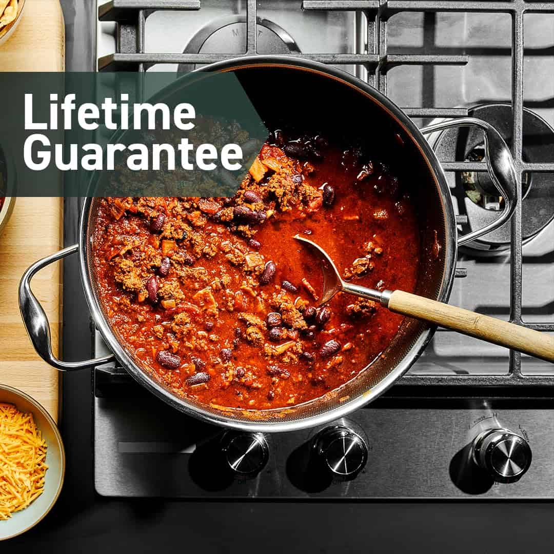 HexClad Hybrid Nonstick 8-Quart Stockpot with Tempered Glass Lid, Dishwasher Safe, Induction Ready, Compatible with All Cooktops