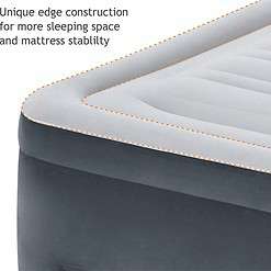 INTEX 64417ED Dura-Beam Deluxe Comfort-Plush High - Rise Air Mattress – 22in Bed Height – 600lb Weight Capacity, Grey