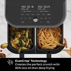 Instant Vortex Plus XL 8QT ClearCook Air Fryer, Clear Windows, Custom Programming, 8-in-1 Functions that Crisps, Black